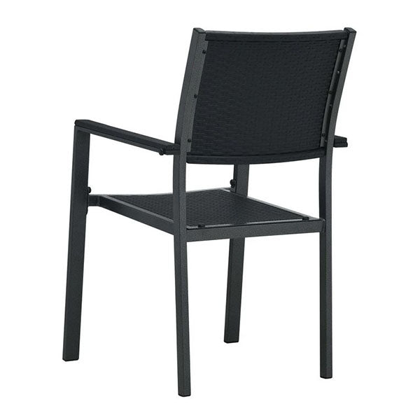 Garden Chairs 4 Pcs Black Plastic Rattan Look