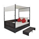 Garden Bed With Canopy 190X130 Cm Poly Rattan
