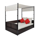 Garden Bed With Canopy 190X130 Cm Poly Rattan