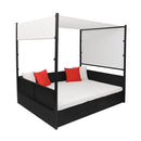 Garden Bed With Canopy 190X130 Cm Poly Rattan