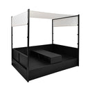 Garden Bed With Canopy 190X130 Cm Poly Rattan