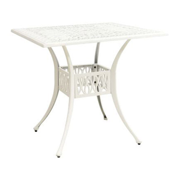 Garden Table White 90X90X73 Cm Cast Aluminium