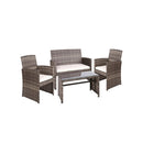 Outdoor Lounge Wicker Furniture Sofa Set Storage Cover Mixed Grey