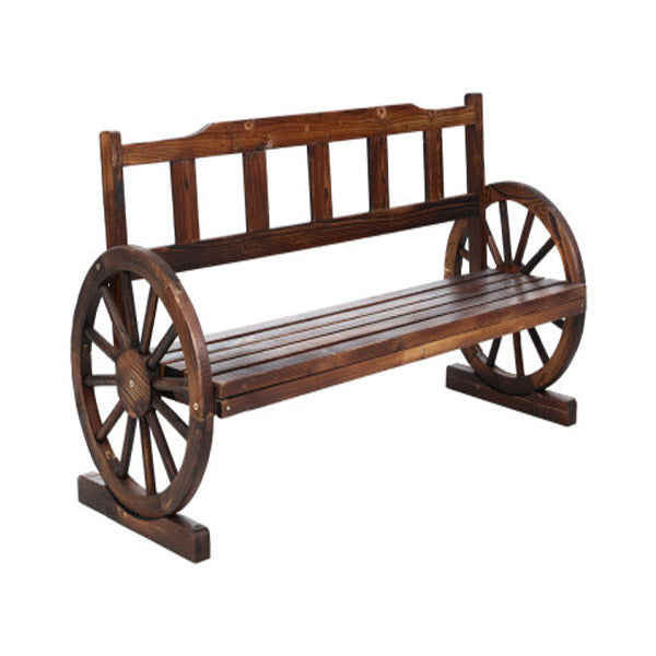 Garden Bench Wooden Wagon Chair 3 Seat Outdoor Furniture Charcoal