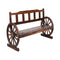 Garden Bench Wooden Wagon Chair 3 Seat Outdoor Furniture Charcoal