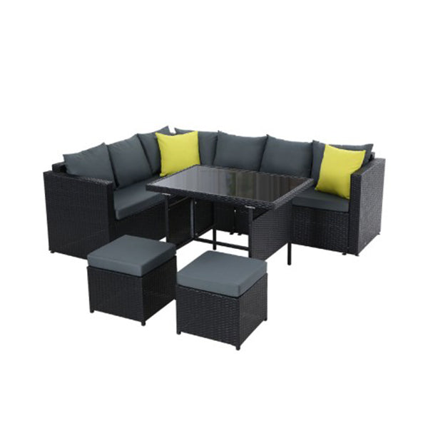 Outdoor Furniture Patio Set Dining Table Chair Lounge Wicker Garden