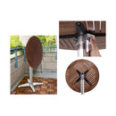 Outdoor Bistro Set Bar Table Stools Adjustable Aluminium Cafe 3Pc Wood