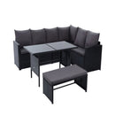 Outdoor Furniture Dining Setting Sofa Set Lounge Wicker 8 Seater Black