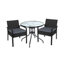 Outdoor Furniture Dining Wicker Garden Patio Cushion 3Pcs Cafe Bar Set