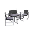 4 Piece Outdoor Furniture Patio Table Chair Black