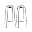 2X Outdoor Bar Stools Patio Furniture Indoor Bistro Kitchen Aluminum