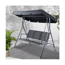 Swing Chair Outdoor Furniture Hanging Hammock Canopy Lounger Black