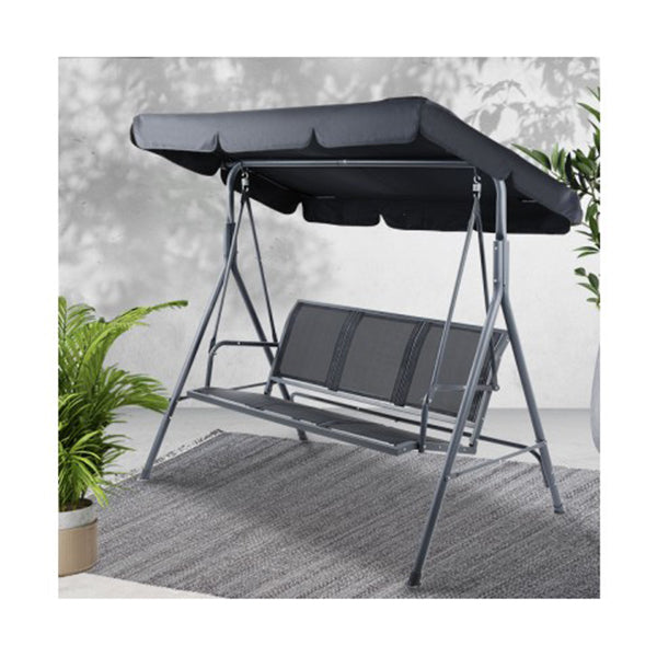 Swing Chair Outdoor Furniture Hanging Hammock Canopy Lounger Black
