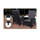 Outdoor Patio Furniture Recliner Chair Table Setting Wicker Lounge 5Pc
