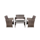 Outdoor Lounge Wicker Furniture Sofa Set Storage Cover Mixed Grey