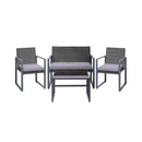 4 Piece Outdoor Furniture Patio Table Chair Black