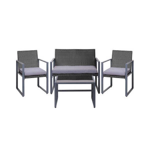 4 Piece Outdoor Furniture Patio Table Chair Black