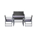 4 Piece Outdoor Furniture Patio Table Chair Black