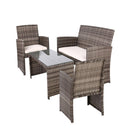 Outdoor Lounge Wicker Furniture Sofa Set Storage Cover Mixed Grey