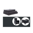 2 Pc Sun Lounge Recliner Chair Wicker Outdoor Furniture Garden Black