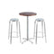 Outdoor Bistro Set Bar Table Stools Adjustable Aluminium Cafe 3Pc Wood