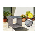 Outdoor Setting Recliner Chair Table Set Wicker Lounge Patio Furniture