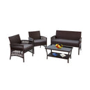 Gardeon Outdoor Furniture Rattan Set Wicker Cushion 4Pc