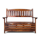 Gardeon Outdoor Storage Bench Box Wooden Garden Chair 2 Seat Timber