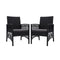 Outdoor Furniture Dining Chairs Rattan Garden Patio Cushion Black X2