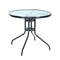 Outdoor Dining Table Bar Setting Steel Glass 70 Cm