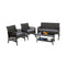 Gardeon Outdoor Furniture Rattan Set Wicker Cushion 4Pc