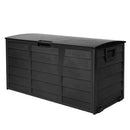 290L Outdoor Storage Box Lockable Weatherproof Garden Deck All Black