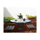 Outdoor Dining Table Bar Setting Steel Glass 70 Cm