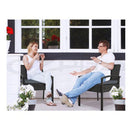 2X Outdoor Dining Chairs Wicker Lounge Bistro Set Cafe Cushion Black