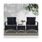 Outdoor Furniture Patio Set Wicker Rattan Outdoor Chairs Table 3 Pcs