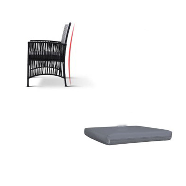 Outdoor Furniture Dining Chairs Rattan Garden Patio Cushion Black X2