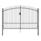 Fence Gate Double Door With Spike Top Steel 300 X 225 Cm Black