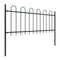 Garden Fence With Hoop Top Steel 100 Cm Black