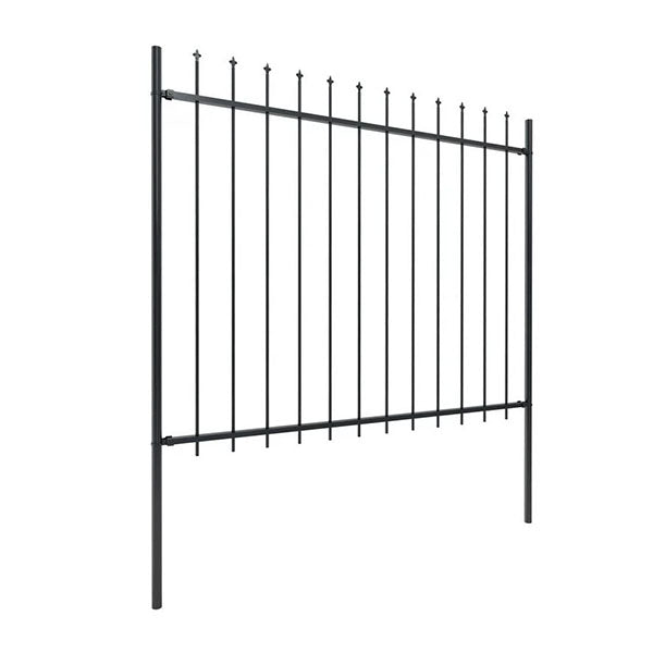 Garden Fence With Spear Top Steel 150 Cm Black