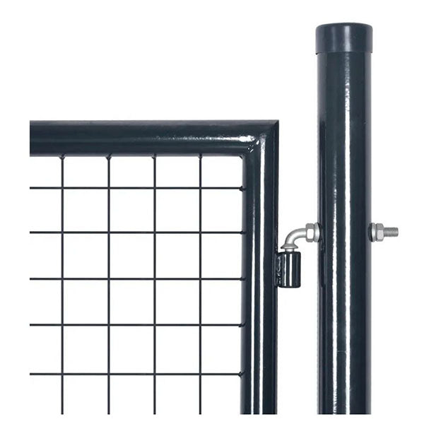 Mesh Garden Gate Galvanised Steel 100 Cm Grey