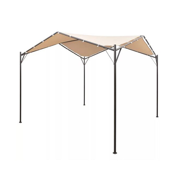 Gazebo Pavilion Tent Oxford Fabric Canopy 4X4 M Steel Beige