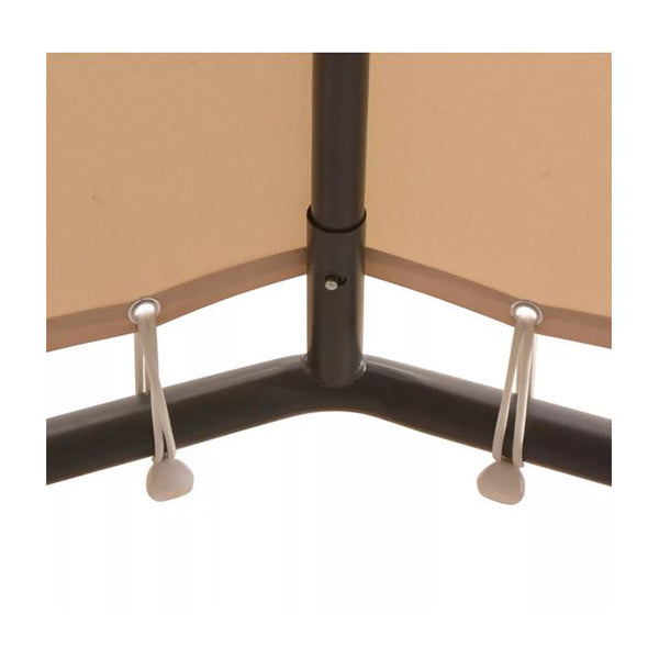 Gazebo Pavilion Tent Oxford Fabric Canopy 4X4 M Steel Beige