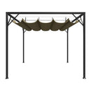 Garden Gazebo With Retractable Roof 3X3 M Taupe