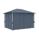Gazebo With Curtain 400X300 Cm Aluminium