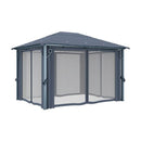 Gazebo With Curtain 400X300 Cm Aluminium