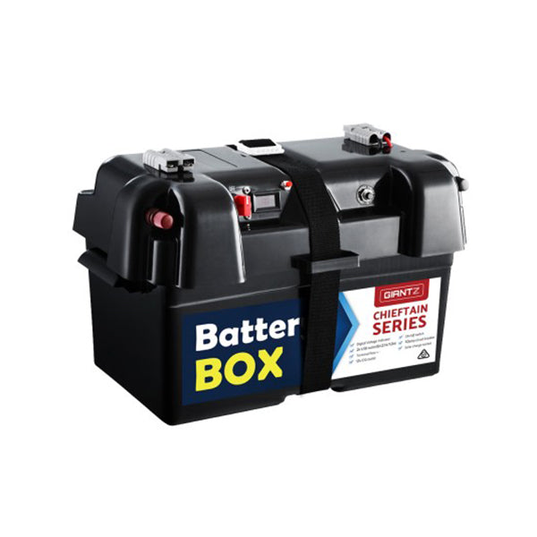 Giantz Battery Box 12V Portable Deep Cycle Agm Universal Large Usb Cig