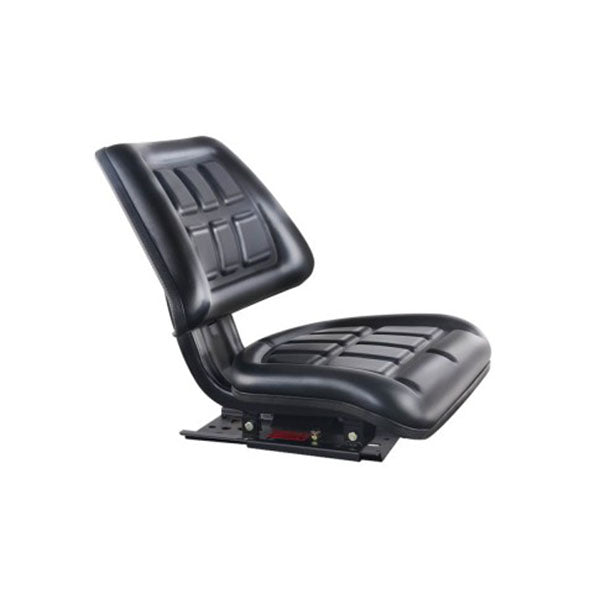 PU Leather Tractor Seat With Sliding Track - Black