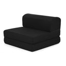 Folding Foam Mattress Portable Sofa Bed Mat Air Mesh Fabric Black