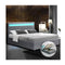 Led Bed Frame Queen Size Gas Lift Base With Storage Grey Fabric Cole