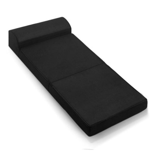 Folding Foam Mattress Portable Sofa Bed Mat Air Mesh Fabric Black
